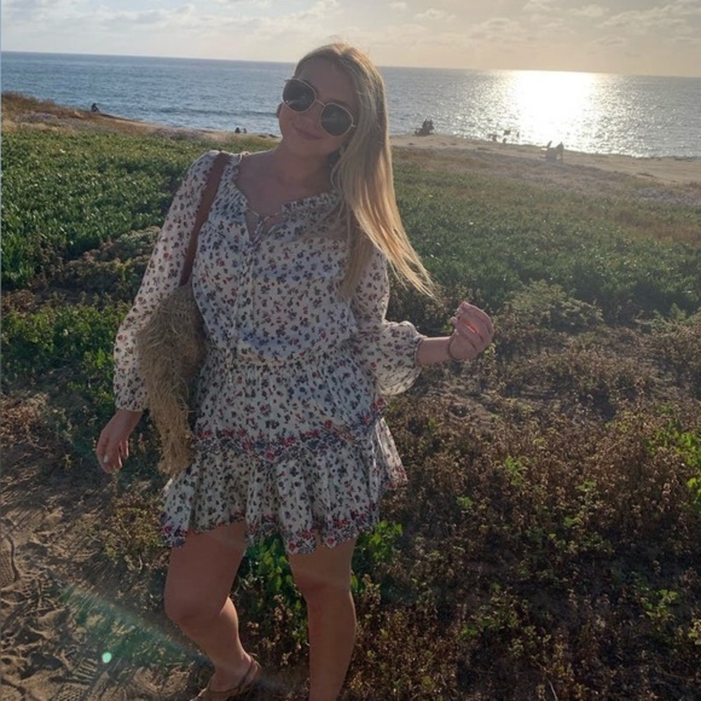 LoveShackFancy Cream Popover Dress